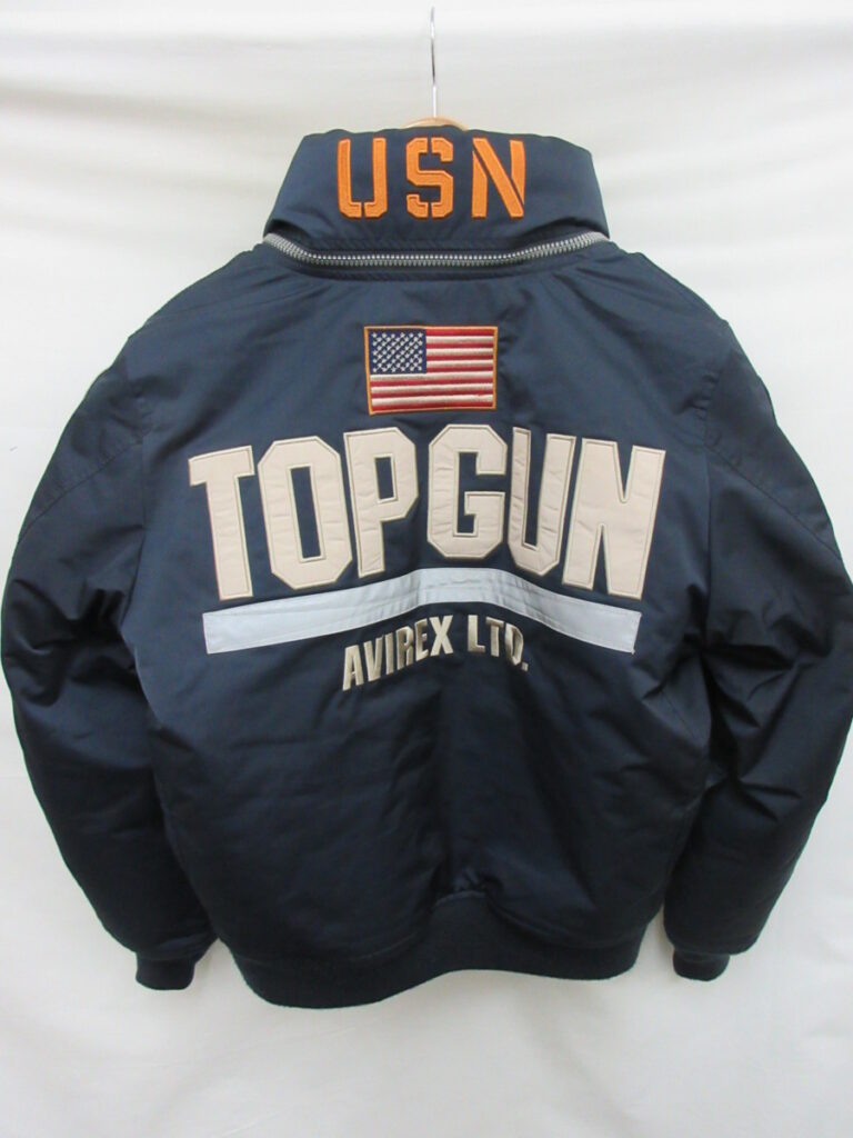 美品】アヴィレックス フライトジャケット ワッペン TOP GUN カーキ L