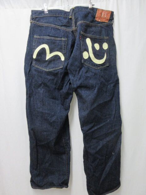 エヴィス EVISU №2 Lot2001 カモメ 心プリント デニムパンツ